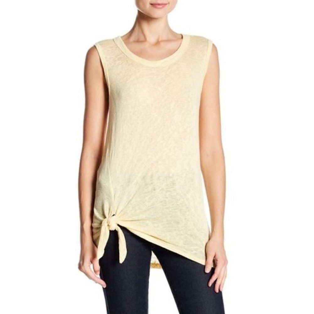 Bobeau Tie Front Muscle Tank, Small
